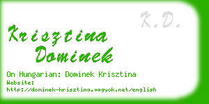 krisztina dominek business card